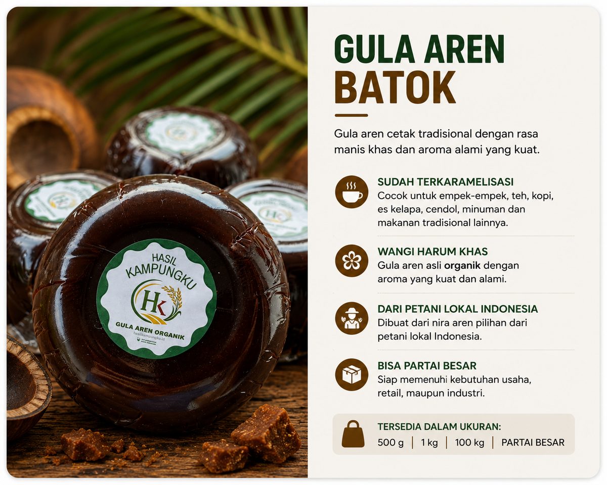 Gula Aren Batok — cetak tradisional dari Hasil Kampungku